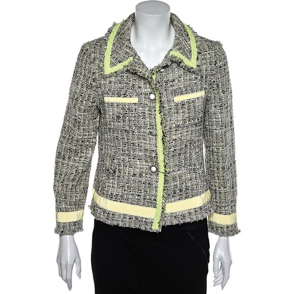 Moschino Cheap and Chic Multicolor Tweed Button Front Jacket L - Picture 1 of 4